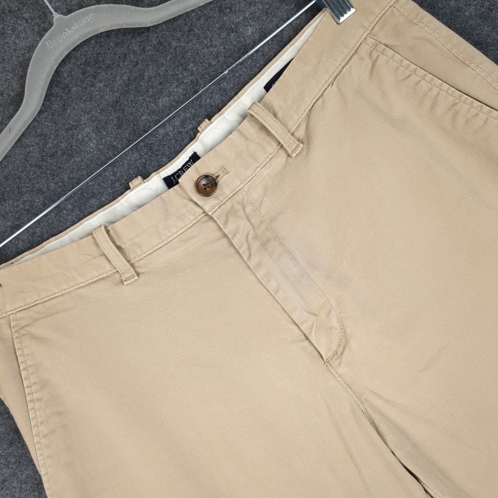 J.Crew Flex Straight Fit Chino Pants Mens 34x34 Khaki Tan Cotton Blend Casual